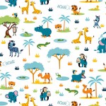 Zooville Swinging Safari Cotton Fabric