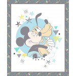 Mickey Mouse Hugging Pluto Cotton Panel