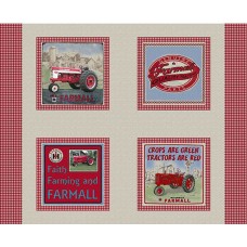 Farmall Country Check Pillow Panel