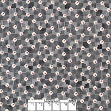 Red Yellow Dots Black Cotton Fabric