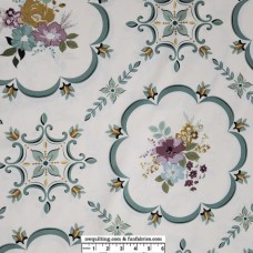 108" Quilt Back Renew Floral Aqua