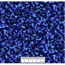 Dappled Leaf Blue Cotton Quilt Back