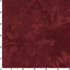 Burgundy Vintage Damask Cotton Quilt Back