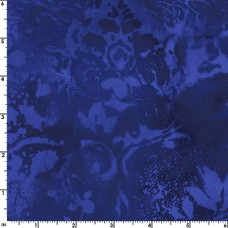Cobalt Vintage Damask Cotton Quilt Back
