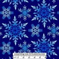 Crystal Frost Blue Snowflakes Cotton Quilt Back