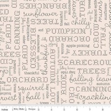 Autumn Words Latte Cotton Quilt Back