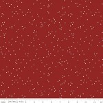 White Dots on Barn Red Wide Cotton