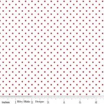 Red Swiss Dot White Cotton Quilt Back