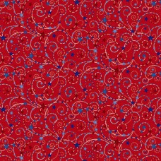 Star Spangled Red Cotton Quilt Back