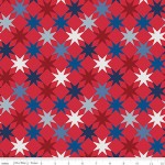 Picadilly Seeing Stars Red Cotton Quilt Back