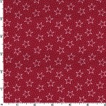 Patriotic Small Stars Red Cotton Quilt Back