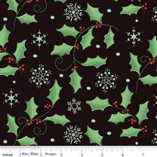 Adel in Winter Holly Mocha Cotton Quilt Back