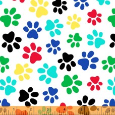 Paws White Cotton Quilt Back