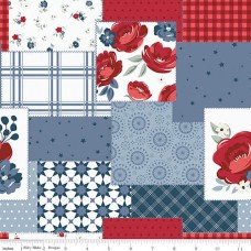 American Dream Patchwork White Cotton Quilt Back