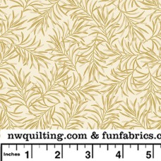 Beige Boughs Cotton Quilt Back