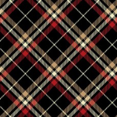 Black Tartan Plaid Cotton Quilt Back