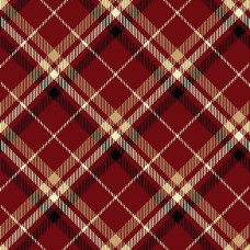 Burgundy Tartan Plaid Cotton Quilt Back