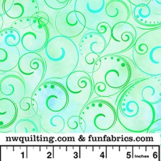 Mint Swirling Splender Cotton Quilt Back