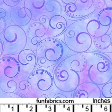 Periwinkle Swirling Splender Cotton Quilt Back